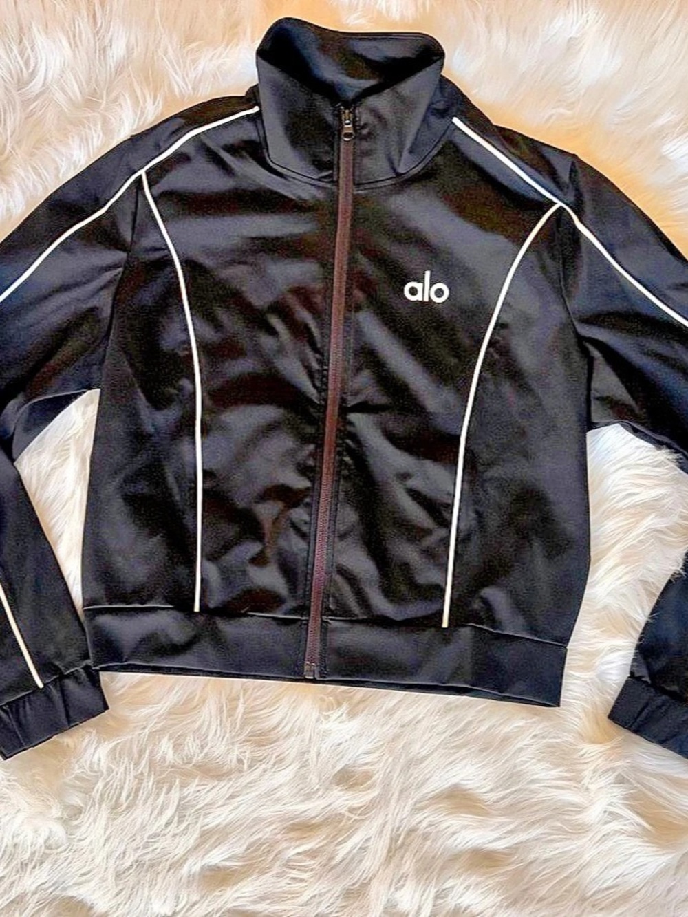 Women's Black & White Track Jacket Like New